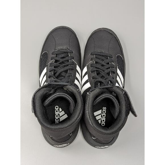 Adidas Youth HVC 2 Wrestling Shoes Sneakers AQ3327 Black White Size 4.5 Y